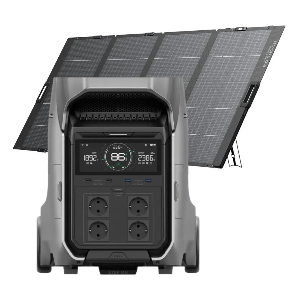 EcoFlow Delta Pro 3 met 400 W opvouwbaar zonnepaneel NextGen met vaste XT60 stekker