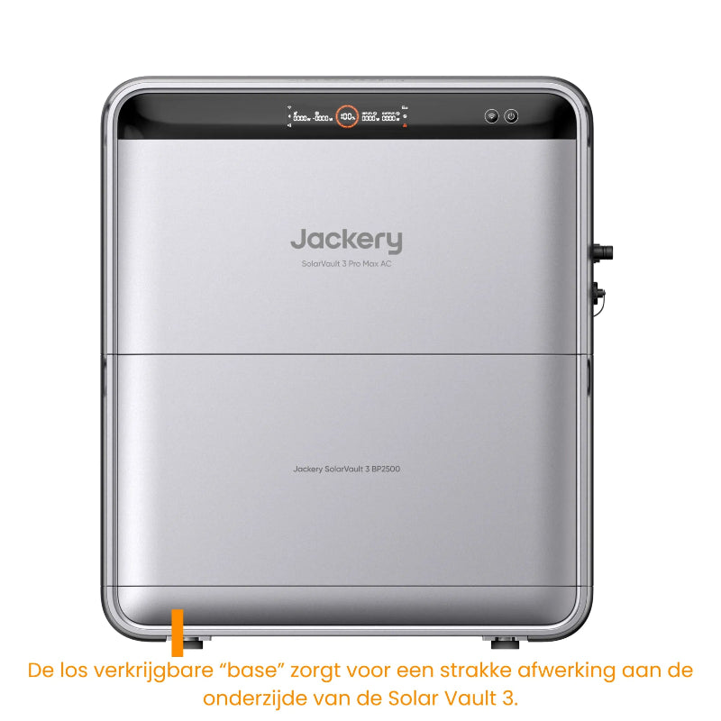 Jackery SolarVault 3 Pro Max AC met Jackery SolarVault 3 Base voor een mooie strakke afwerking