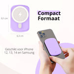 De Merka Magsafe powerbank 10000 is compact qua formaat en geschikt voor Iphones en smartphones met draadloos oplaadfunctie