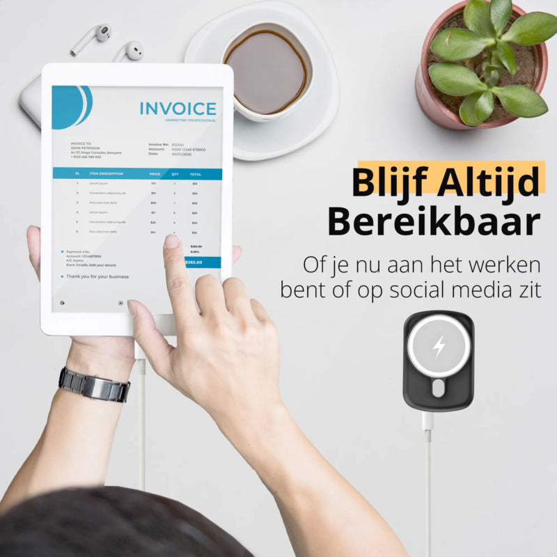 Dankzij de Merka Magsafe powerbank blijf je altijd bereikbaar