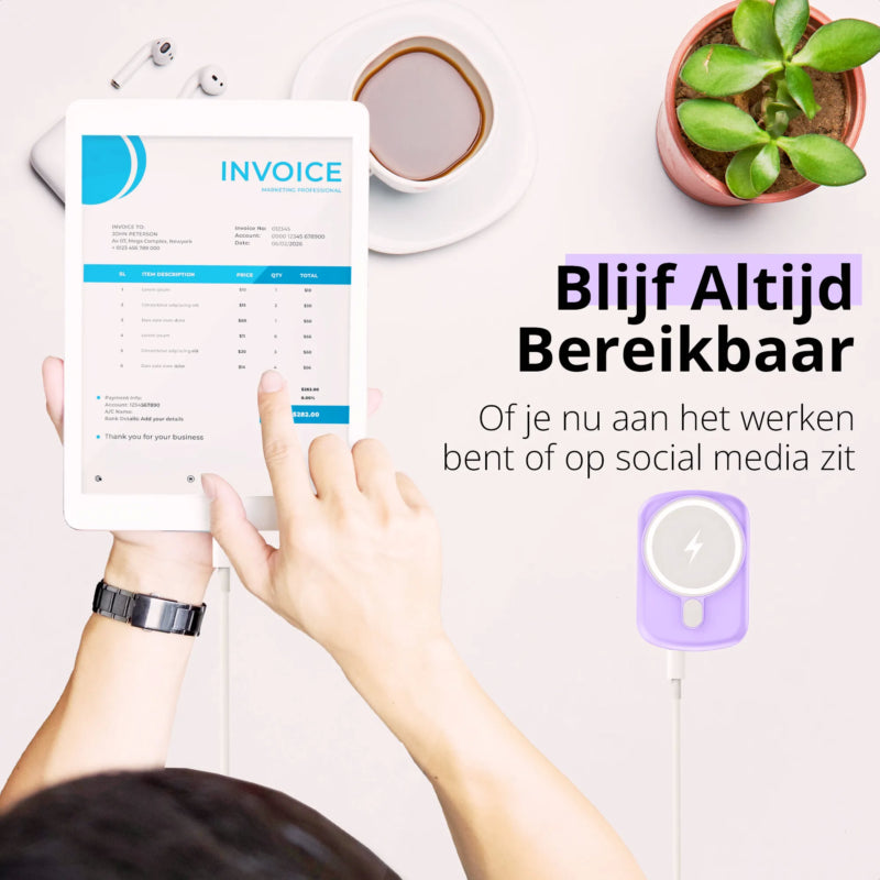 Dankzij de Merka Magsafe powerbank blijf je altijd bereikbaar