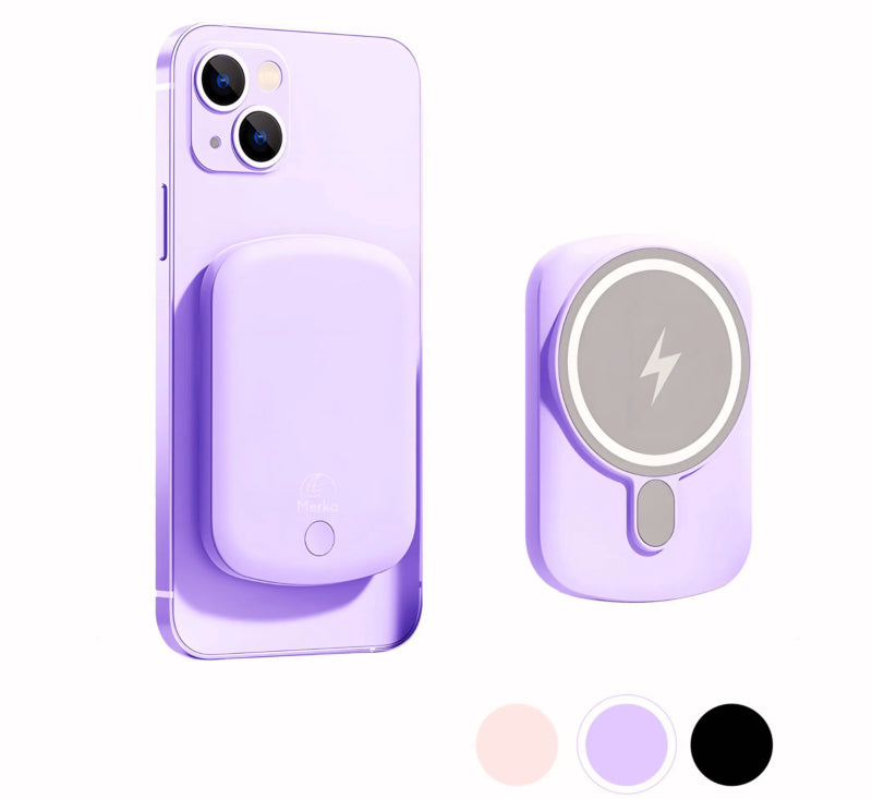Merka magsafe powerbank 10000 in paars