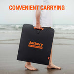Jackery SolarSaga 200W draagbaar zonnepaneel opgevouwen tot compact formaat