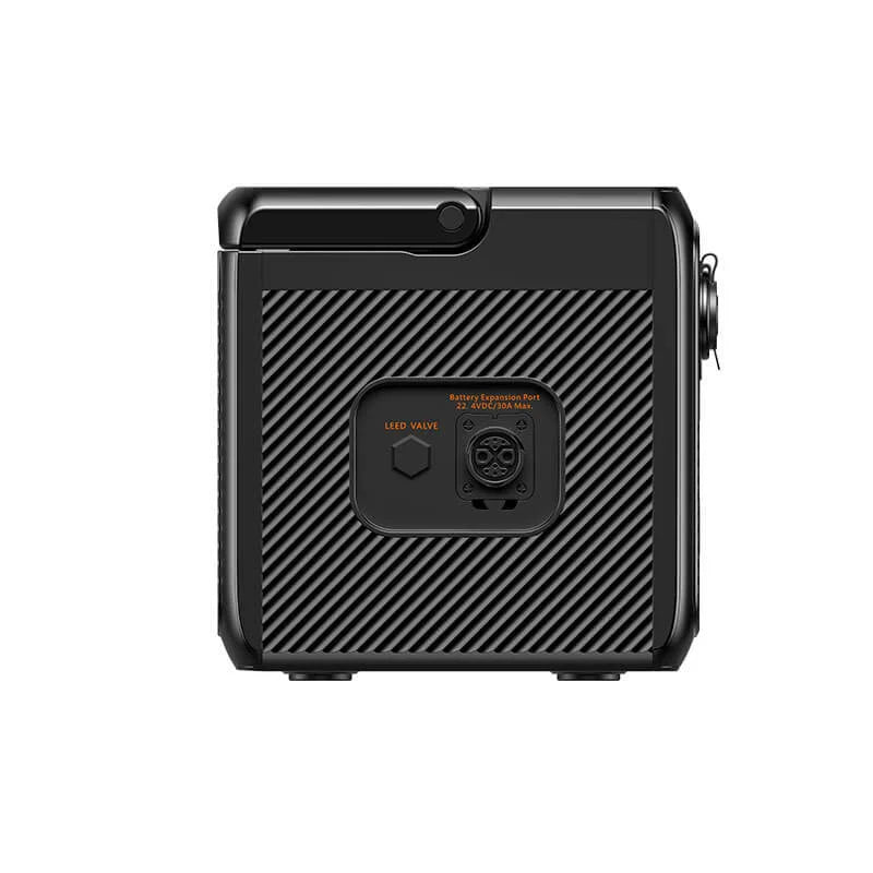 Bluetti B80P extra batterij zijkant met aansluiting voor powerstation zichtbaar