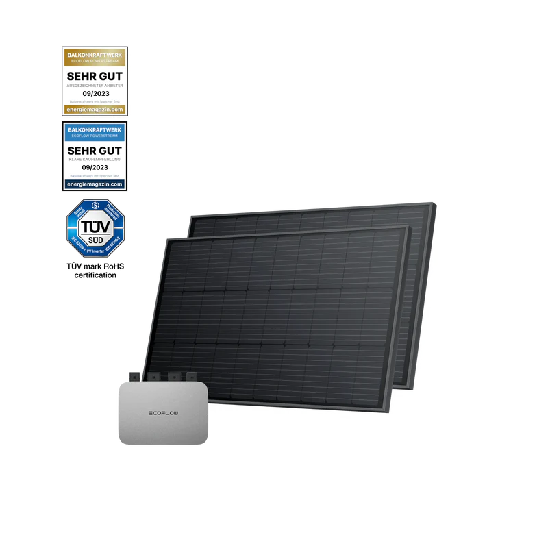 EcoFlow 2 x 400W Zonnepaneel Combinatie met EcoFlow powerstream omvormer