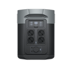 EcoFlow Delta 2 Max achterzijde met vier zichtbare 230volt uitgangen