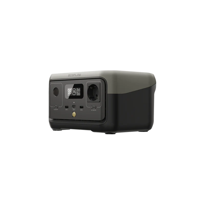 EcoFlow river 2 draagbaar powerstation voorzijde met zichtbare aansluitpoorten