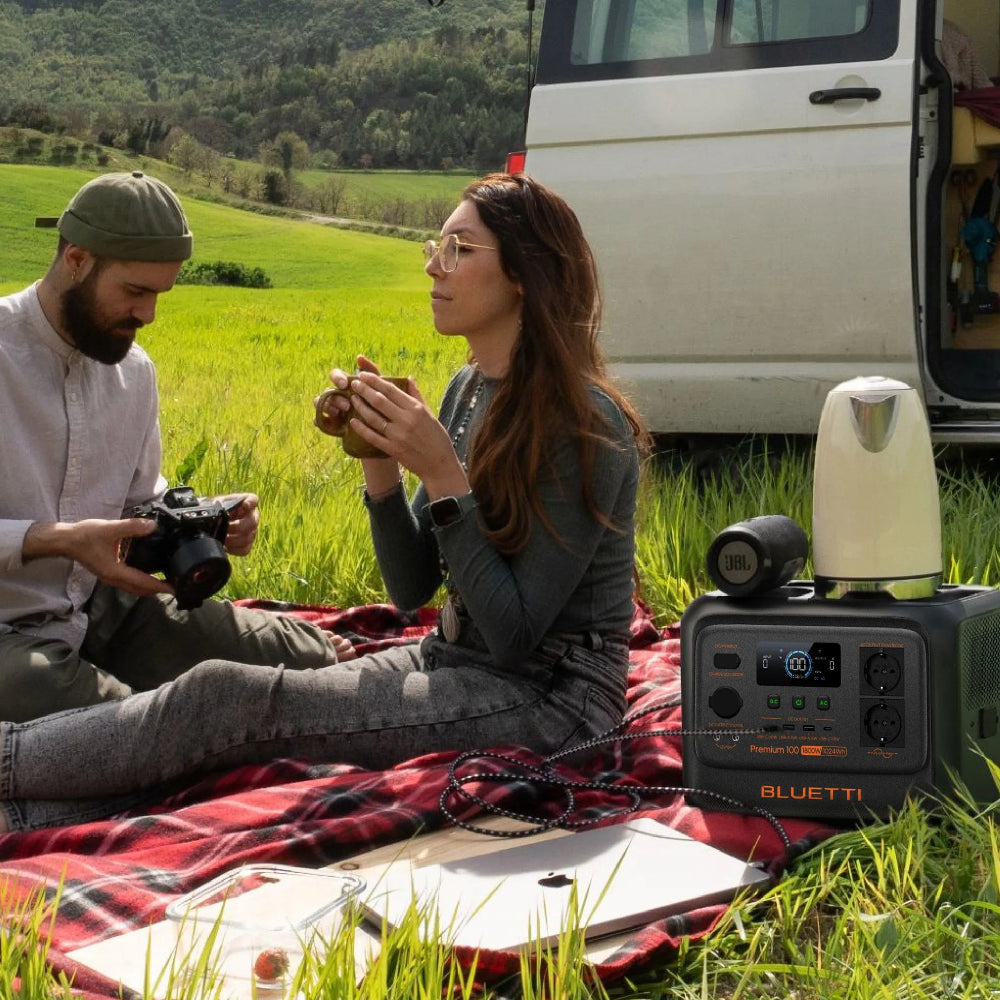 Bluetti premium 100 v2 powerstation voor camper en camping