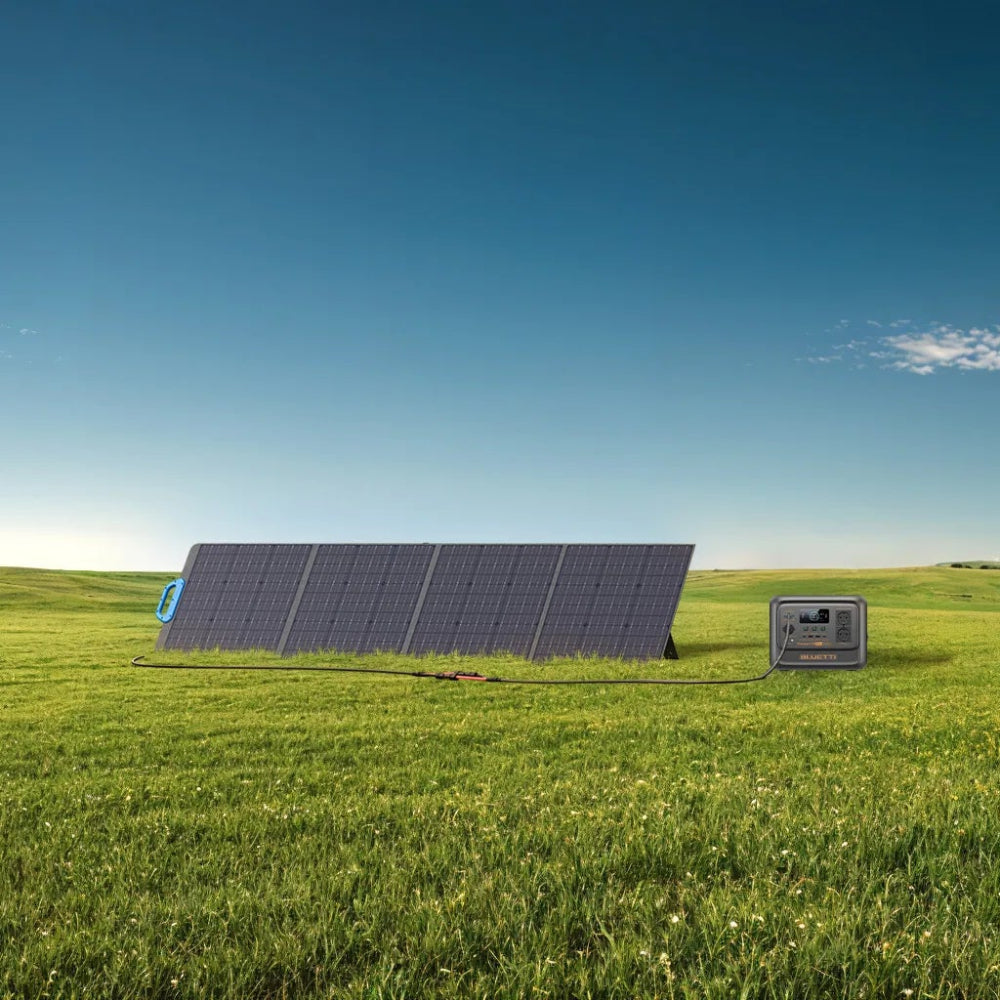 De Bluetti premium 100 v2 powerstation met zonnepaneel