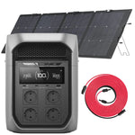 EcoFlow Delta 3 Max PLUS met 220W zonnepaneel. Altijd voorbereid op stroomuitval. Off-grid noodstroom met 220W zonnepaneel, gratis 10 m verlengkabel en uitbreidbare accu voor langdurig gebruik.