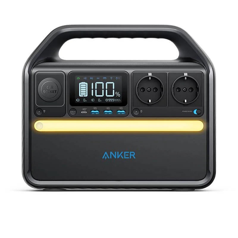 Anker 535 Powerhouse draagbaar powerstation met led lamp aan