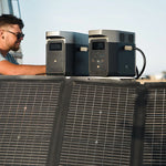 EcoFlow Delta 2 met gekoppelde Delta 2 accu en draagbaar zonnepaneel