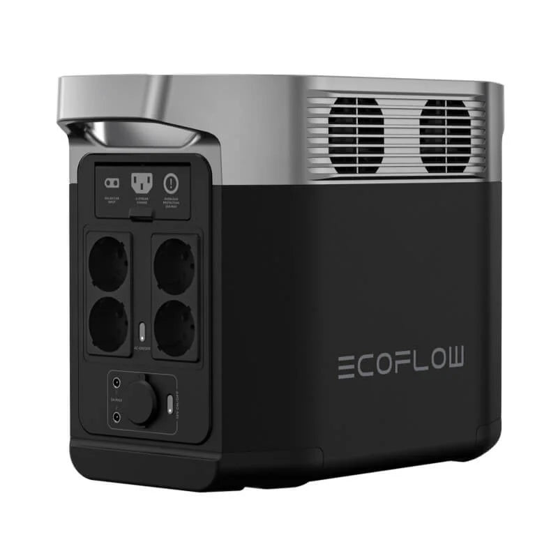 EcoFlow Delta 2 met vier 230volt AC uitgangen zichtbaar