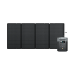 EcoFlow Delta 2 Max gekoppeld aan een EcoFlow draagbaar zonnepaneel
