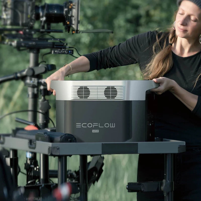 EcoFlow Delta Max 2000 powerstation levert stroom aan fotografie apparatuur