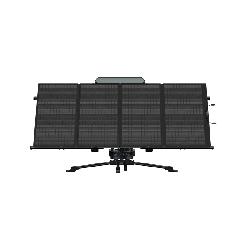 EcoFlow solar tracker gemonteerd met zonnepaneel erop